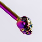 Трубка курительная «Череп», стеклянная - Фото 3