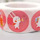 Наклейка бумага "Малыши-кролики" d=2,5 см 500 шт в рулоне 3х6,5х6,5 см - Фото 4