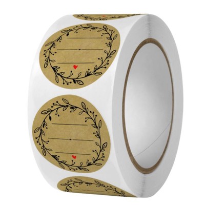 Наклейка бумага «Веточка и сердечко», d=2.5 см, 500 шт. в рулоне, 3×6.5×6.5 см