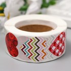 Наклейка бумага «Разные сердечки», d=2.5 см, 500 шт. в рулоне, 3×6.5×6.5 см - Фото 3