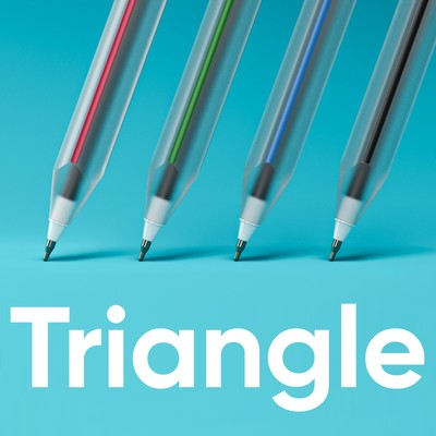 Ручка шариковая "TRIANGLE" узел игольчатый 0.7 мм, бесстержневая, трехгранный корпус, чернила синие премиум на масляной основе, МИКС