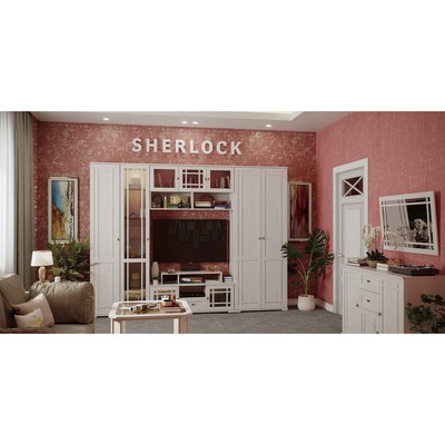 Шкаф - пенал для белья Sherlock 91, правый, 400×590×2107 мм, цвет ясень анкор светлый