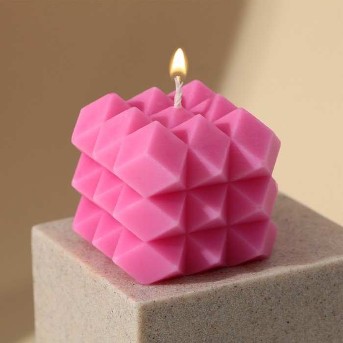 Свеча фигурная «Геометрия», розовая - фото 1907520767