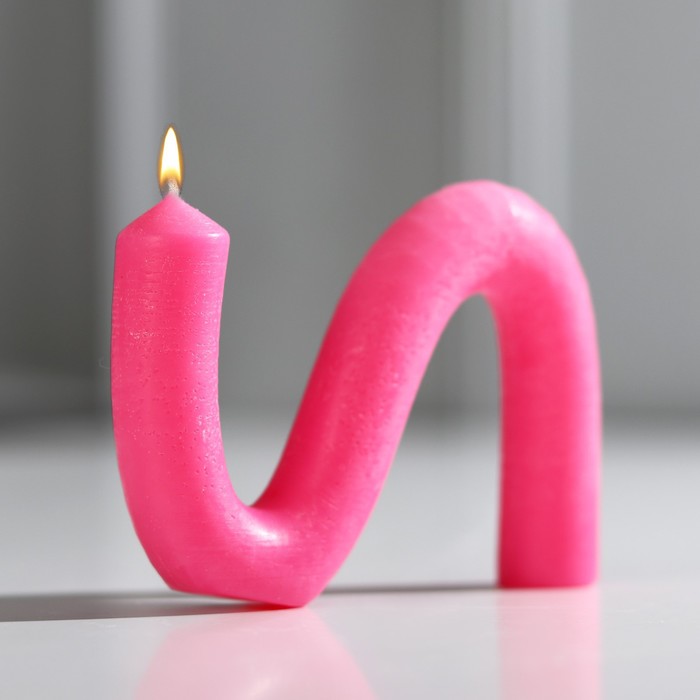 Свеча интерьерная «Волна», розовая - Фото 1