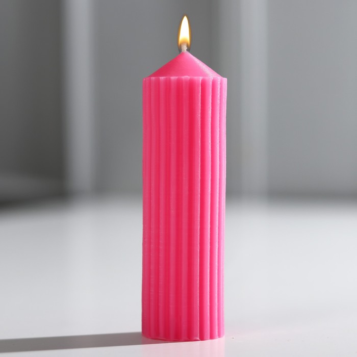 Свеча интерьерная столбик «Эстетика», розовая - Фото 1