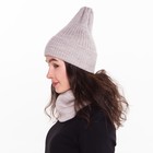 Комплект женский зимний (шапка/снуд), цвет бежевый, размер 56-58 - Фото 2
