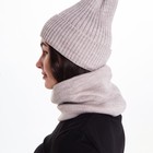 Комплект женский зимний (шапка/снуд), цвет бежевый, размер 56-58 - Фото 3