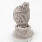Комплект женский зимний (шапка/снуд), цвет бежевый, размер 56-58 - Фото 7