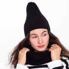 Комплект женский зимний (шапка/снуд), цвет чёрный, размер 56-58 - фото 319812418