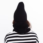 Комплект женский зимний (шапка/снуд), цвет чёрный, размер 56-58 - Фото 6