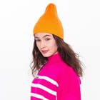 Шапка женская зимняя, цвет оранжевый, размер 52-56 - фото 67350
