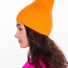 Шапка женская зимняя, цвет оранжевый, размер 52-56 - фото 67352