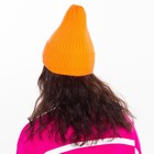 Шапка женская зимняя, цвет оранжевый, размер 52-56 - фото 67353