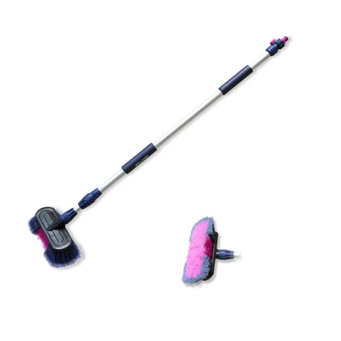 Щетка для мытья City Up, телескопическая на шланг, 107-169 см, расщеплённая с краном - Фото 1
