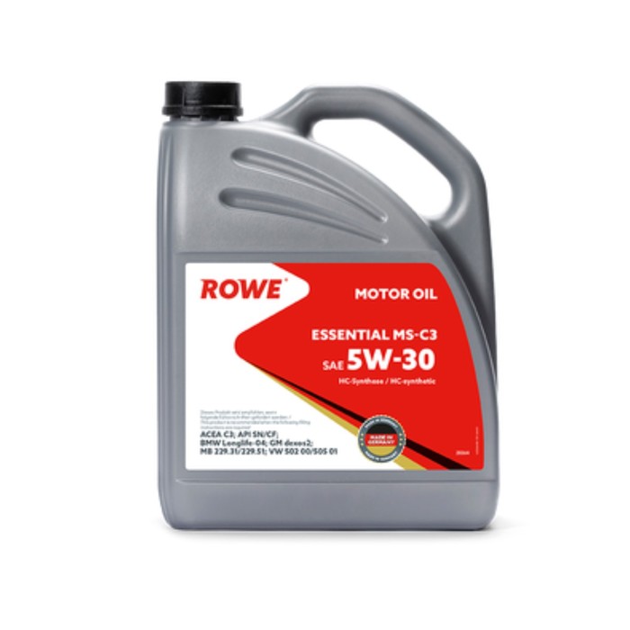 Масло моторное Rowe 5/30 Essential MS-C3 SN/CF, C3, синтетическое, 4 л