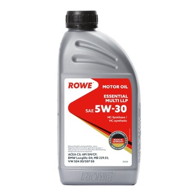 Масло моторное Rowe 5/30 Essential Multi LLP C3, SM/CF, синтетическое, 1 л