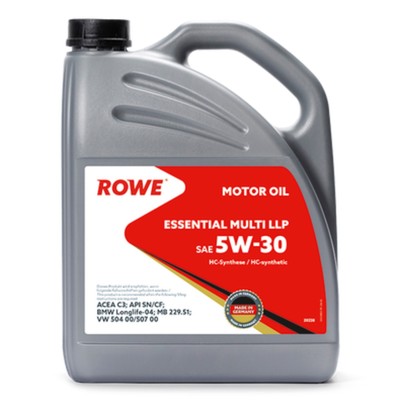 Масло моторное Rowe 5/30 Essential Multi LLP C3, SM/CF, синтетическое, 5 л