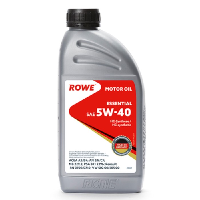 Масло моторное Rowe 5/40 Essential A3/B4,SN/CF, синтетическое, 1 л - Фото 1