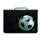 Папка-пенал для труда А4, 340×240×30 мм, с ручкой, молния вокруг, Calligrata «Мяч» ламинированный картон/текстиль, (объемный 3D-рисунок с эффектом металлика) - фото 68105878