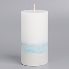 Свеча с бетоном, 5х10 см, бело-синяя - Фото 2