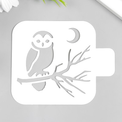 Трафарет пластиковый "Сова" 9х9 см