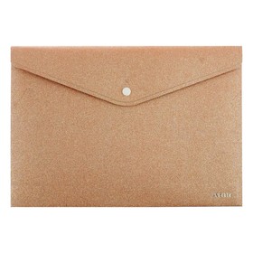 Папка-конверт на кнопке А4, deVENTE Glitter Shine 350 мкм, фактура "песок" с блестками, сверкающий розовый