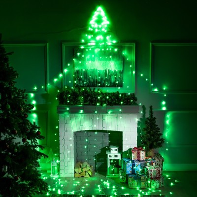 Светодиодная фигура «Ёлка» 3.5 м, пластик, 9 нитей, 31 В, свечение зелёное