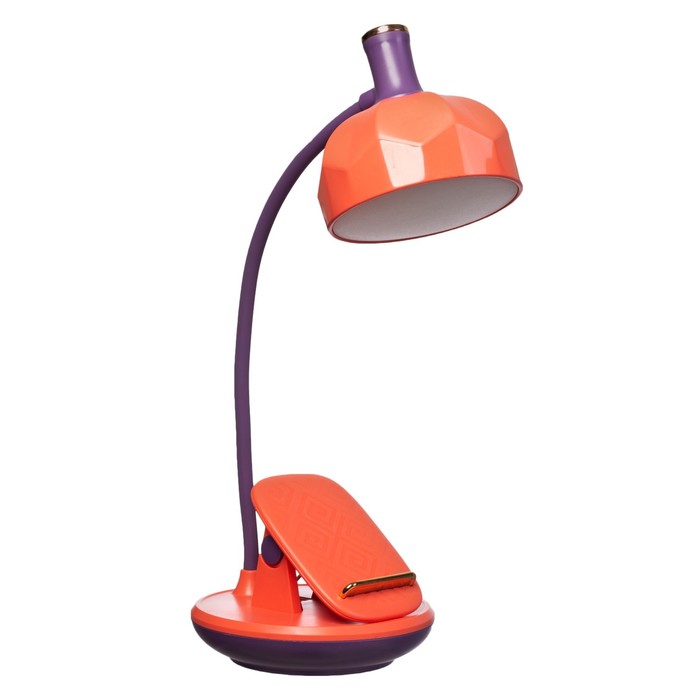Настольная лампа Эдельс LED 3Вт 3000-6000К USB АКБ оранжевый 12,5х12,5х39,5 см RISALUX - фото 1907521044