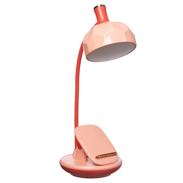 Настольная лампа Эдельс LED 3Вт 3000-6000К USB АКБ розовый 12,5х12,5х39,5 см RISALUX - фото 1907521076
