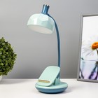 Настольная лампа Эдельс LED 3 Вт 3000-6000К USB АКБ лазурный 12.5×12.5×39.5 см RISALUX - Фото 1