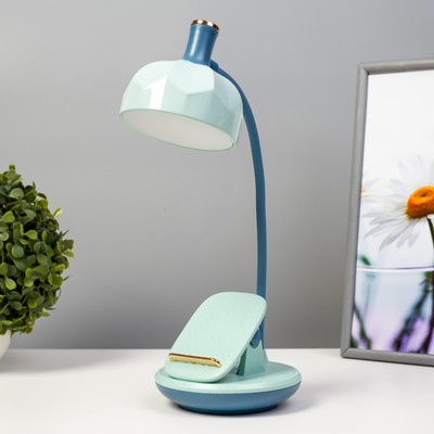 Настольная лампа Эдельс LED 3 Вт 3000-6000К USB АКБ лазурный 12.5×12.5×39.5 см RISALUX