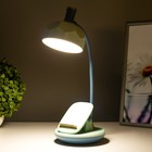 Настольная лампа Эдельс LED 3 Вт 3000-6000К USB АКБ лазурный 12.5×12.5×39.5 см RISALUX - Фото 4