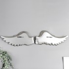Сувенир полистоун настенный декор "Серебряные крылья" набор 2 шт  размер крыла 18х41х6 см - фото 9751163