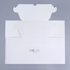 Коробка на 4 капкейка с окном, кондитерская упаковка «Белые розы», 16 х 16 х 10 см - Фото 7