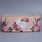 Коробка для капкейков, кондитерская упаковка с окном, 9 ячеек «Цветы», 25 х 25 х 10 см - Фото 3
