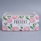 Коробка на 9 капкейков с окном, кондитерская упаковка «Розы», 25 х 25 х 10 см - Фото 3
