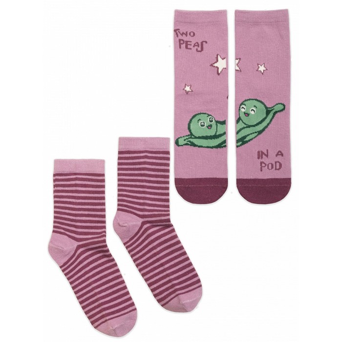 Носки для девочек, размер 18-20, цвет лаванда, черника  2 шт