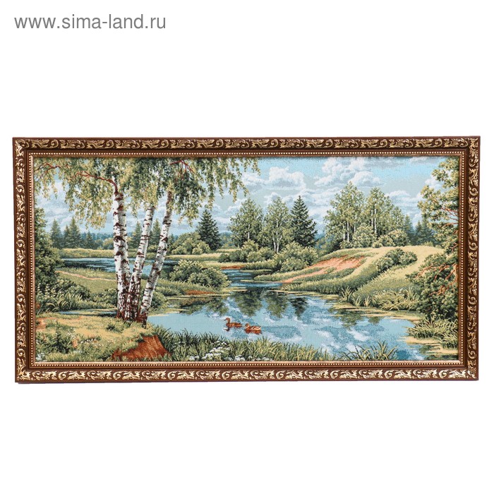Гобеленовая картина "Пейзаж с утками" 70*35 см - Фото 1