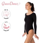 Купальник гимнастический Grace Dance, с длинным рукавом, р. 40, цвет чёрный - фото 317847278