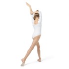 Купальник гимнастический Grace Dance, с рукавом 3/4, р. 30, цвет белый - Фото 5
