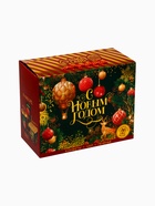 Подарочный набор новогодний «С Новым годом»: чай (50 г), конфеты (110 г), печенье брауни (120 г) - Фото 11