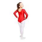 Купальник гимнастический, с длинным рукавом, размер 30, цвет красный - Фото 2
