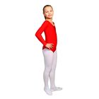 Купальник гимнастический, с длинным рукавом, размер 38, цвет красный - Фото 1