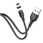Кабель Hoco X52, Lightning - USB, магнитный разъем, только зарядка, 2.4 А, 1 м, чёрный - Фото 3