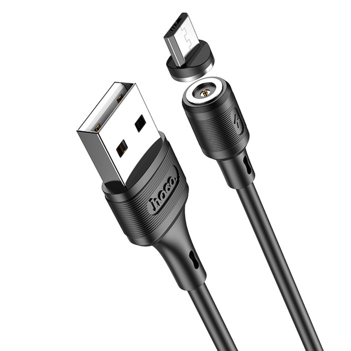 Кабель Hoco X52, microUSB - USB, магнитный разъем, только зарядка, 2.4 А, 1 м, чёрный - фото 51457348