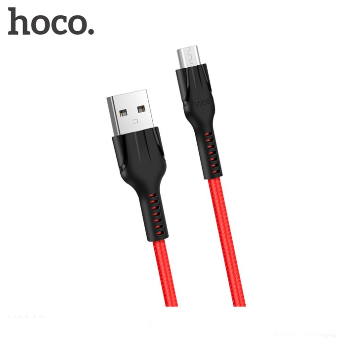 Кабель Hoco U31, microUSB - USB, 2.4 А, 1 м, нейлоновая оплетка, красный - фото 51457365