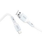 Кабель Hoco X65, Lightning - USB, 2.4 А, 1 м, TPE оплетка, белый - фото 7791782