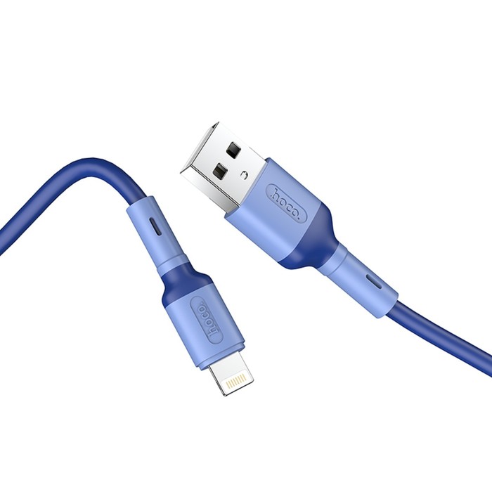 Кабель Hoco X65, Lightning - USB, 2.4 А, 1 м, TPE оплетка, синий - фото 51490185