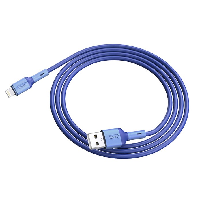 Кабель Hoco X65, Lightning - USB, 2.4 А, 1 м, TPE оплетка, синий - фото 51490186