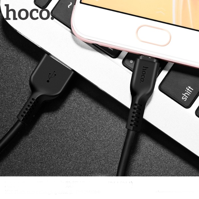 Кабель Hoco X20, microUSB - USB, 2 А, 2 м, PVC оплетка, черный - фото 51490213